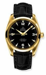 Omega Seamaster Aqua Terra 150M Co-Axial 39.2 Railmaster Yellow Gold / Brown Alligator / China Train 2608.52.31 (26085231)